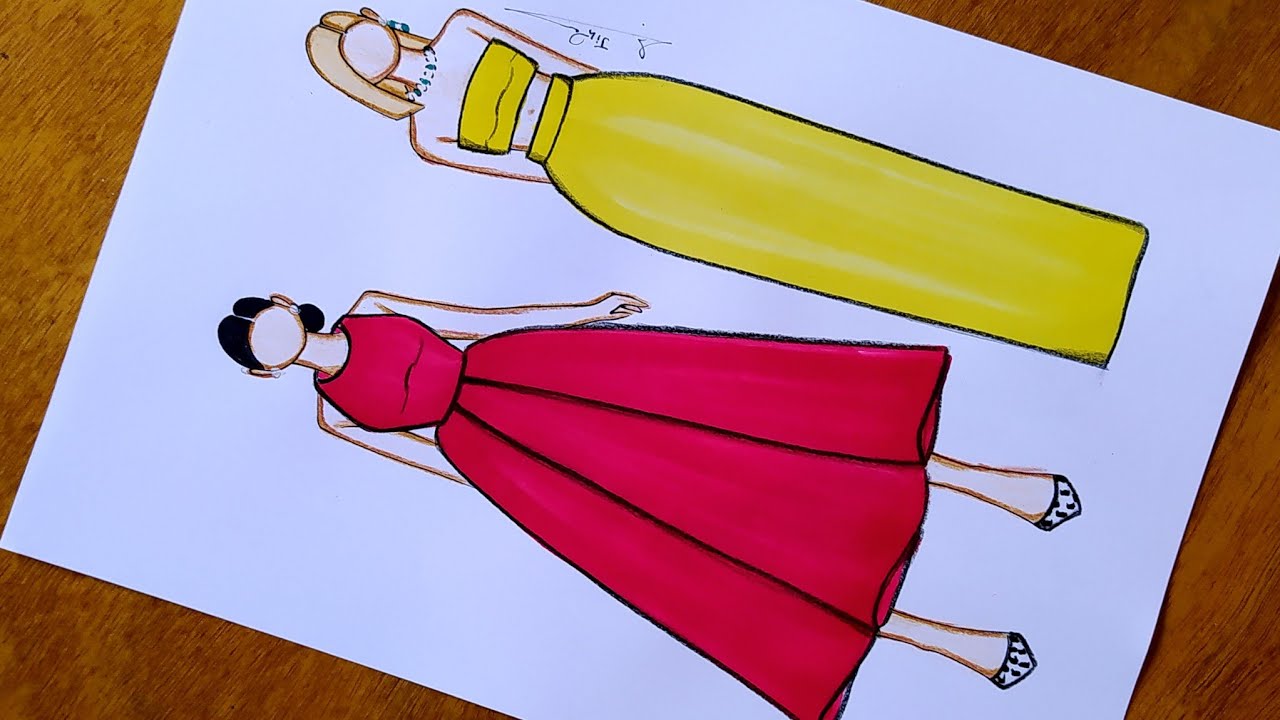 رسم فساتين جيسو و ليسا من بلاك بينك خطوة بخطوة | رسم أزياء بلاك بينك | رسم سهل