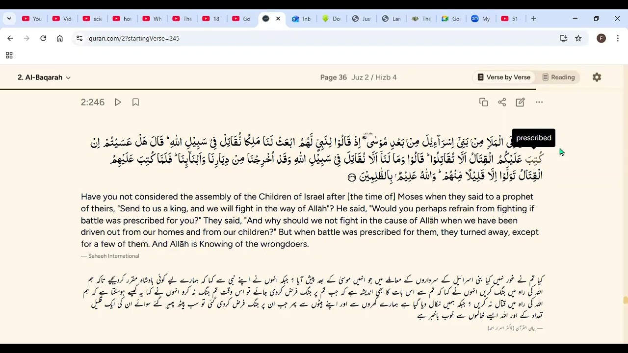 39: Quran's Tarjuma & Our Connection - No Discussion - Focus on Quran's Ayaat - Baqarah 245, 246