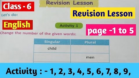 Class 6 English Revision Lesson // Activity solved // ষষ্ঠ শ্রেণী  ইংরাজী // Page -1 to 5