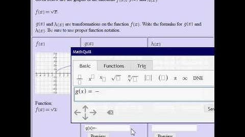 Writing a Formula for a Transformed Radical Function (Reflections)