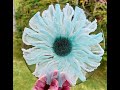 #920 WOW! Teal And White 3D Resin Flower Coaster