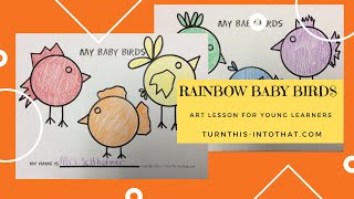 How to Draw Baby Birds - Kindergarten Art Lesson - Virtual Art Lesson for Kids - Homeschool Art