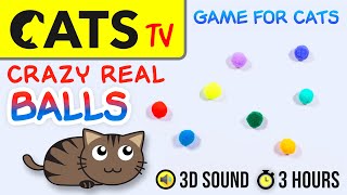 GAME FOR CATS - Crazy multicolor balls 😻 3 HOURS [Cats TV] 60fps screenshot 3