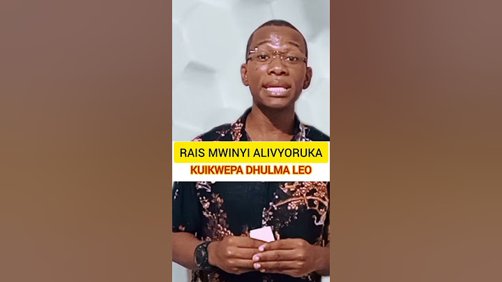 RAIS MWINYI ALIVYORUKA KUIKWEPA DHULMA