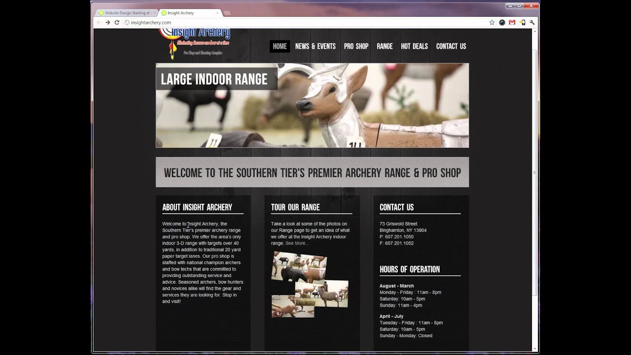 FreshySites Website Design Insight Archery Website Tour YouTube