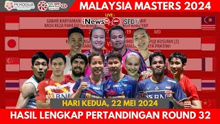 HASIL LENGKAP ROUND 32 Hari Ke 2 Malaysia Masters 2024