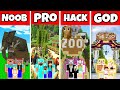Minecraft: FAMILY ANIMAL HOUSE ZOO - BUILD CHALLENGE - NOOB VS PRO VS HACKER VS GOD in Minecraft