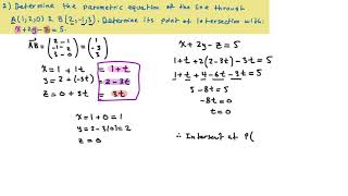 Math - Vectors - 21 - Planes - intersection with a line - Full Solutions