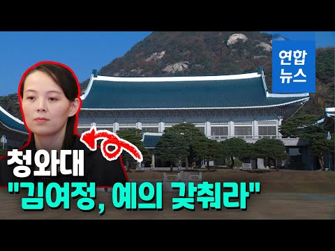 청와대 &amp;quot;김여정 담화 무례·몰상식…예의 갖춰라&amp;quot; / 연합뉴스 (Yonhapnews)