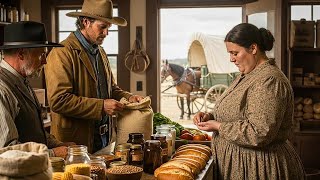 Ele a viu contando moedas para comprar um pão, e o caubói encheu seus armários sem dizer 0 palavra