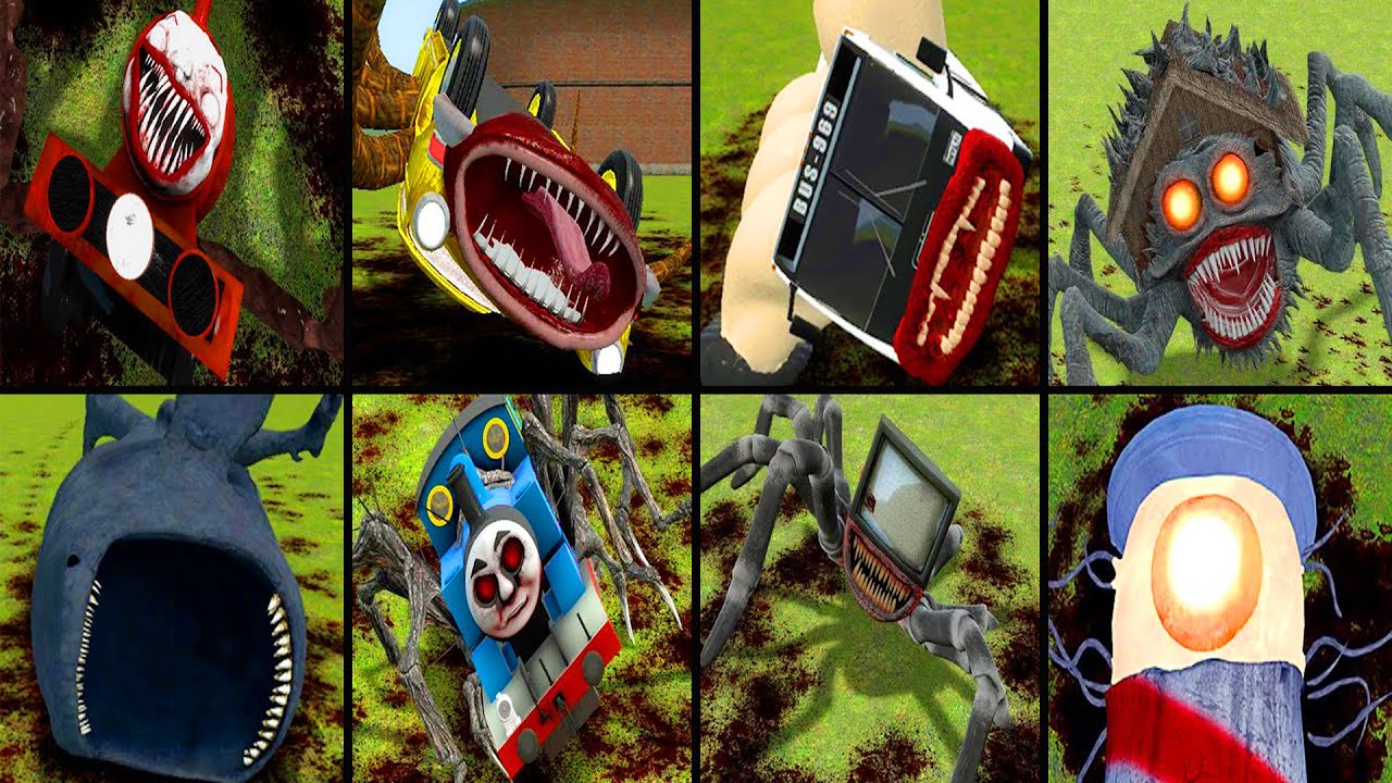 HOUSE HEAD MONSTER, CAR EATER, BUS EATER, THE BLOOP, CURSED THOMAS, LIGHTHOUSE MONSTER IN GMOD!!