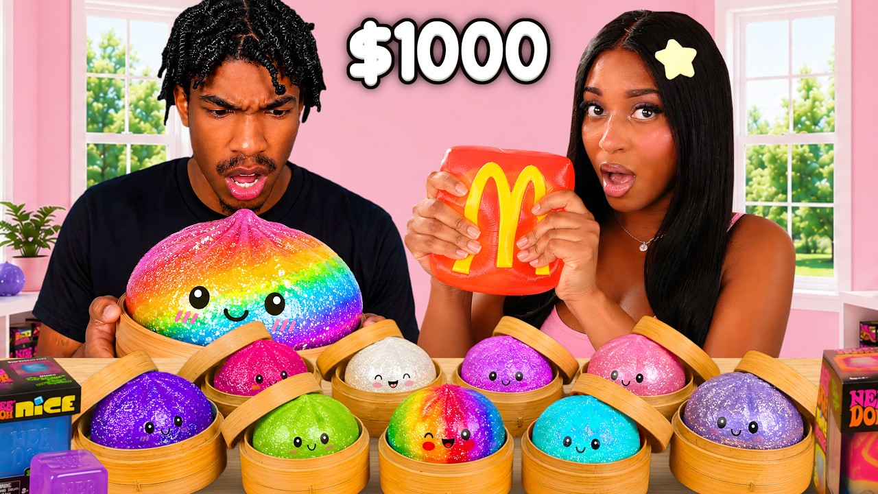 MY BOYFRIEND BOUGHT ME EVERY VIRAL NEEDOH SQUISHY! *HE CUT THEM OPEN*