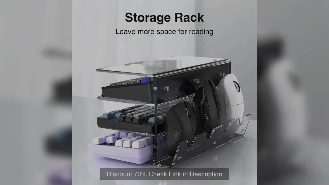 3-Tier Acrylic Keyboard Display Stand Frame Stand Shelf Lightweight Keyboard Storage Tool for Study