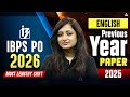 IBPS PO 2026 English | English Previous Year Paper 2025 (Most Lengthy Shift) | By Kinjal Ma'am