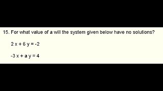 System of a 2 by 2 Linear Equations with Parameter - Grade 10