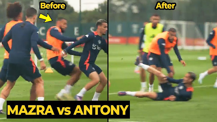 Mazraoui challenging Antony during training ahead Brighton | Man Utd News