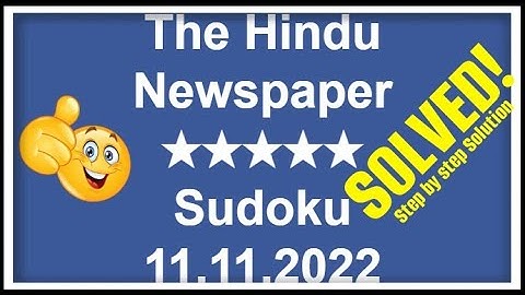 🔴How to Solve Hindu 5-Star Sudoku, November 11, 2022 | Step-by-Step Solution | ★★★★★