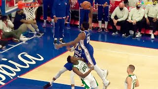 Joel Embiid almost ended Aaron Nesmith's career with that dunk 👀