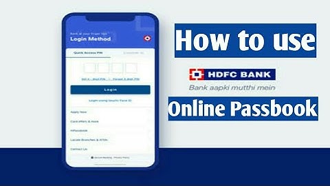 How to use HDFC mobile banking application | HDFC online passbook |