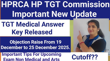 HP TGT COMMISSION MEDICAL ANSWER KEY RELEASED