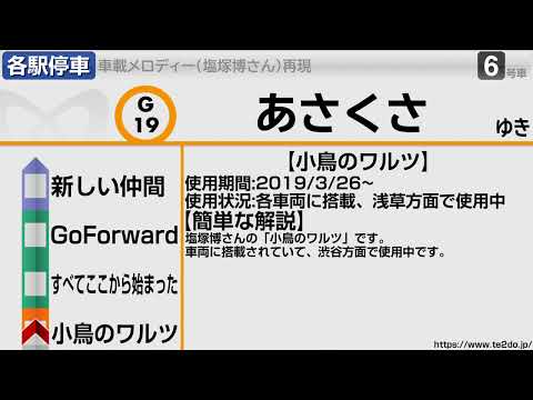 【再投稿・MIDI再現】東京メトロ車載メロディー(塩塚博さん作曲)を再現