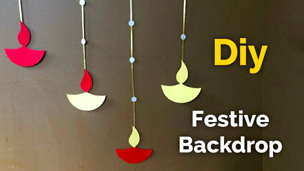 Easy Diya Backdrop using Paper || Festive Backdrop Decoration idea at Home