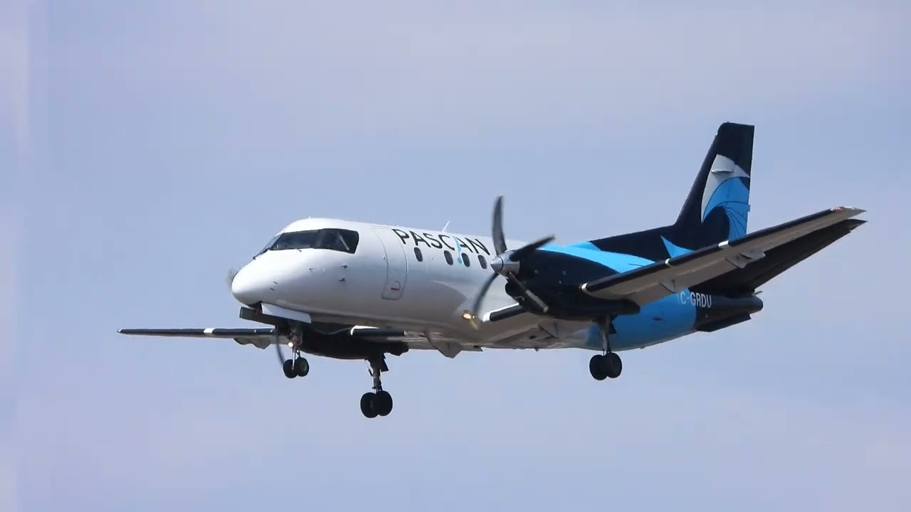 Pascan Aviation Saab 340 C-GRDU Landing Runway 24 CYQB