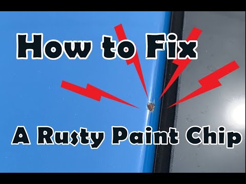 How to fix a rusty rock chip in car paint