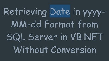 Retrieving Date in yyyy-MM-dd Format from SQL Server in VB.NET Without Conversion