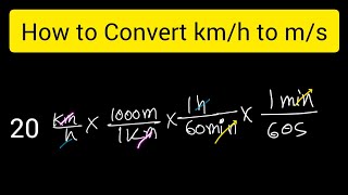 How to convert 20 km/h to m/s||How to Convert km/h to m/s