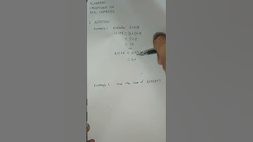 ALGERAIC OPERATION ON REAL NUMBERS | ADDITION | MATHechTV