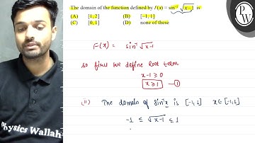The domain of the function defined by \( f(x)=\sin ^{-1} \sqrt{x-1}...