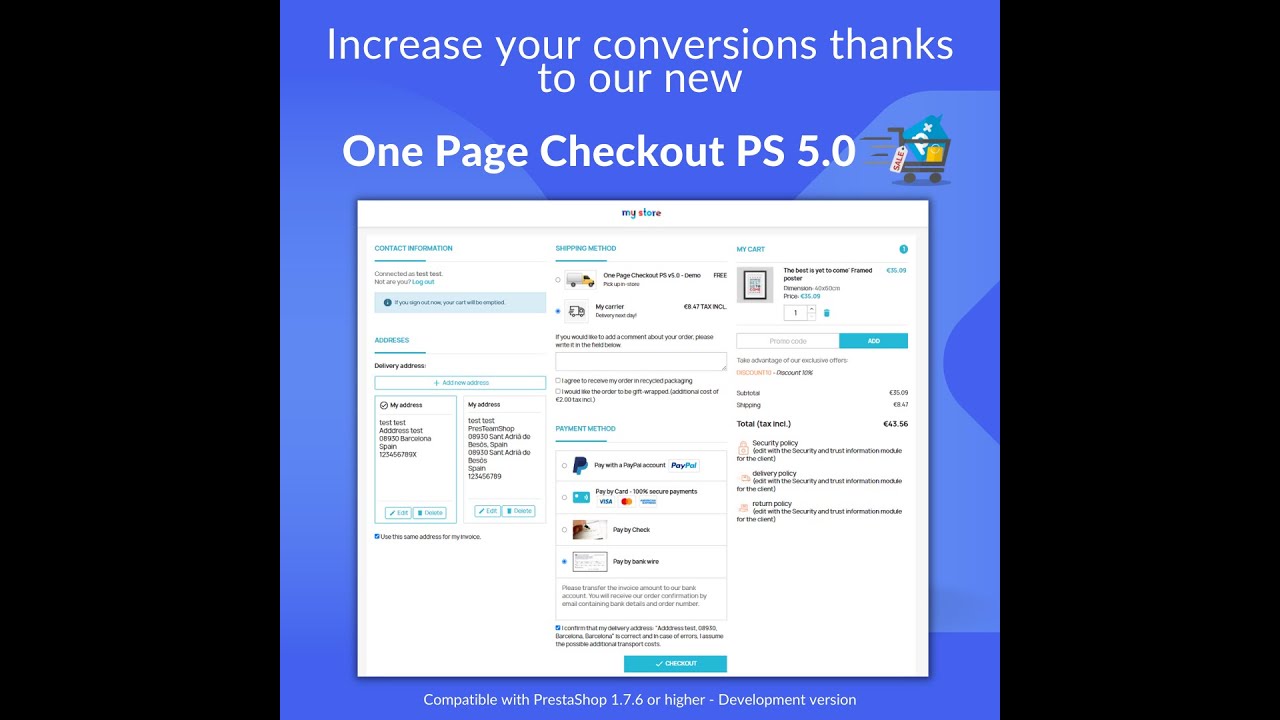 One Page Checkout PS | PrestaShop Modules | PresTeamShop