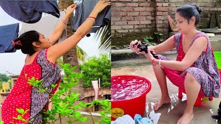 🌼Washing Clothes By Hands||Village Style  Cloth Washing Vlog||Cleaning Blogs New||Indian house wife