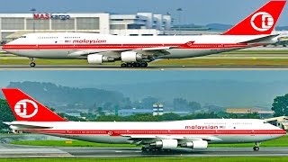 4K ATC Malaysia Airlines Retro Livery Boeing 747 9M-MPP Takeoff Landing SZB KLIA KUL WMKK WMSA B747