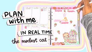 Plan With Me in real time - Kawaii Strawberry Theme