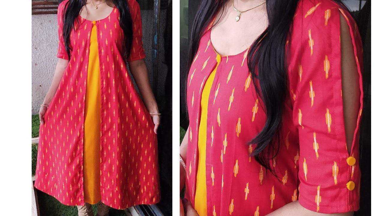 Convert Georgette saree into kurti Design ideas,refashion old clothes,reuse  old saree - YouTube