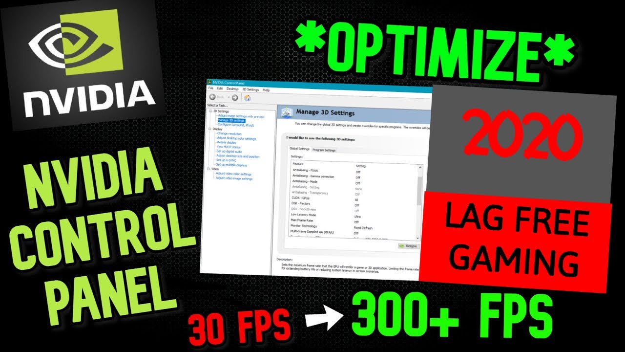 🔧 How to Optimize Nvidia Control Panel For GAMING - FPS BOOST, LAG FIX ...