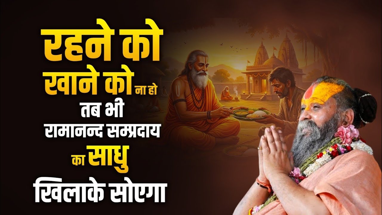 रहने को, खाने को ना हो तब भी रामानन्द सम्प्रदाय का साधु खिलाके सोएगा ।। #shrirajendradasjimaharajji 