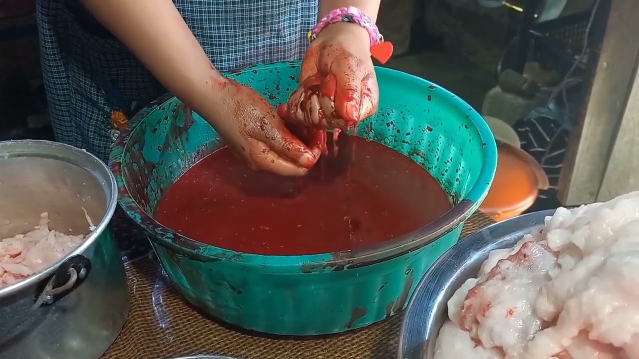 Así preparamos la moronga de puerco 🐖🐖.