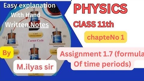 Assignment 1.7 (Formula for Time periods) #class 11th #chapter 1