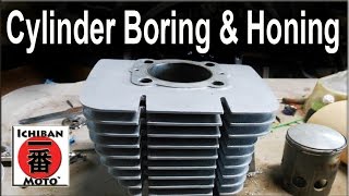 how to bore and hone motorcycle cylinders to  oversize and fit  pistons