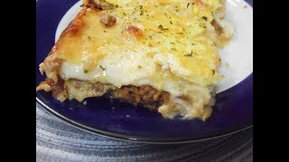 كراتان بالبطاطس و اللحم المفروم بطريقة سهلة و لذيذ و صحية  Gratin pomme de terre viande hachee