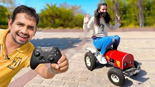 Driving Mini Tractor In Public Place || MR INDIAN HACKER