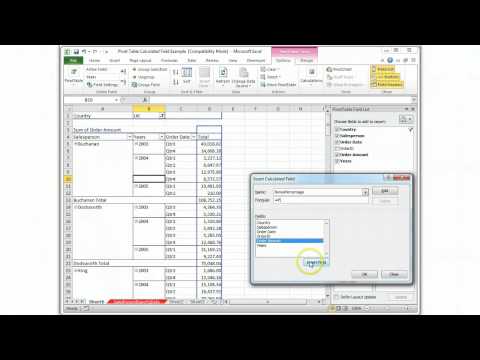 Tutorial for Pivot Table D9--Calculated Fields