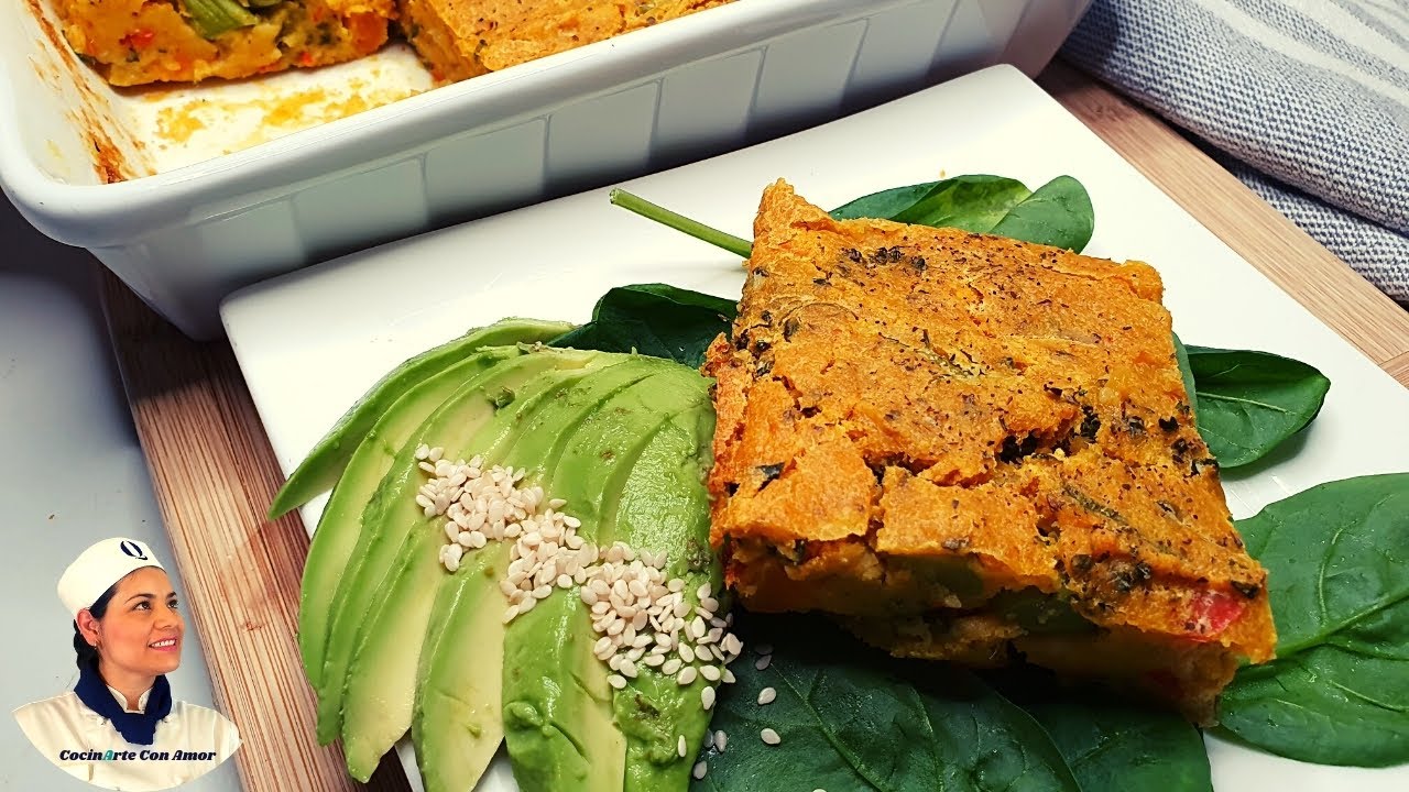 TORTA DE GARBANZOS Y VERDURAS| SIN GLUTEN Y VEGANA
