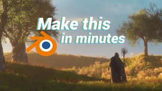 Making A Realistic Nature Scene in MINUTES!  Blender Tutorial