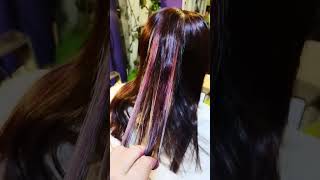 red Highlights in Brown Hair #highlights #hair