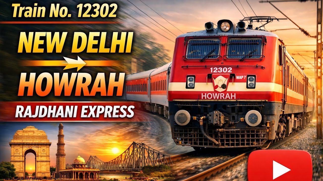 🚆 Train No. 12302 | New Delhi – Howrah Rajdhani Express 🇮🇳