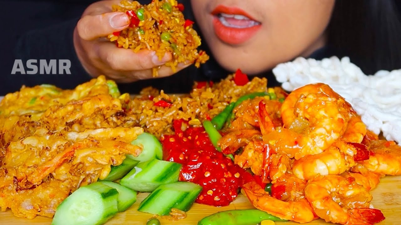 ASMR NASI GORENG UDANG ||FOOD ASMR SPICY FOOD #ASMR #asmrsounds #asmrvideo #asmreating 